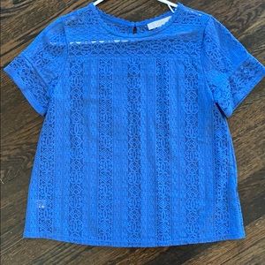 ✨LOFT Lace Blue Blouse